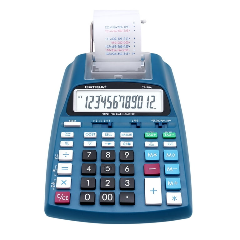 12-Digit LCD Desktop Printing Calculator, 2.03 Lines/sec 