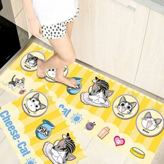 Printing Kitchen Carpet Waterproof Oilproof Home Entrance Door Mat Outdoor Bathroom Foot Mat Anti-Slip Kitchen Long Rug Washable
