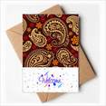 thumbnail image 1 of Printing Repeat Cloth Brown Colorful Art Welcome Back Greeting Cards Envelopes Blank, 1 of 4