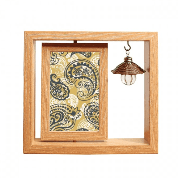 Printing Repeat Cloth Khaki Colorful Art Wooden Rotating Picture Photo Frame 4x6