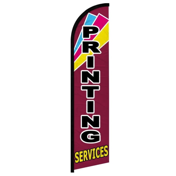 Printing Service Windless Flag (Hardware Not Included) Advertisement /Business Flags | Feather Flag |