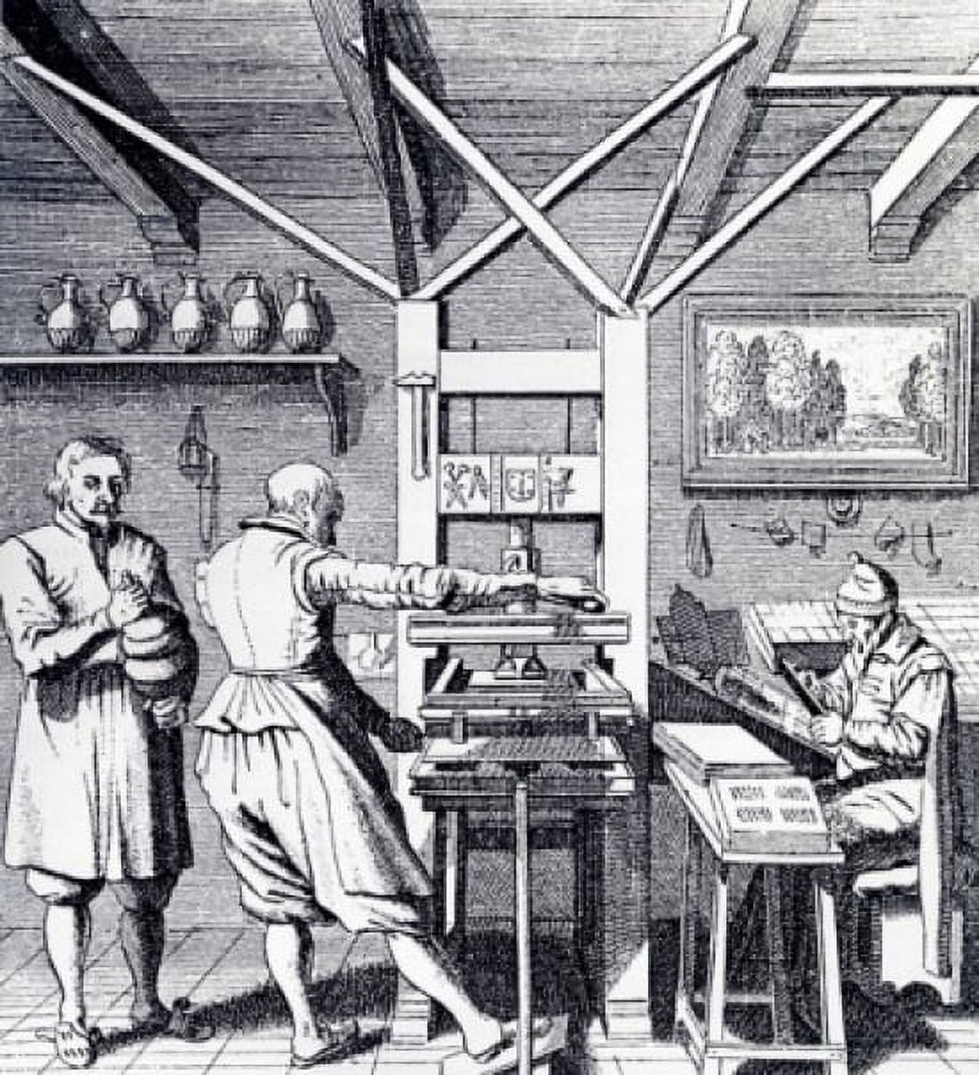 Printing Shop in Holland by artist unknown 15th Century Canvas Art - (18 x 24)
