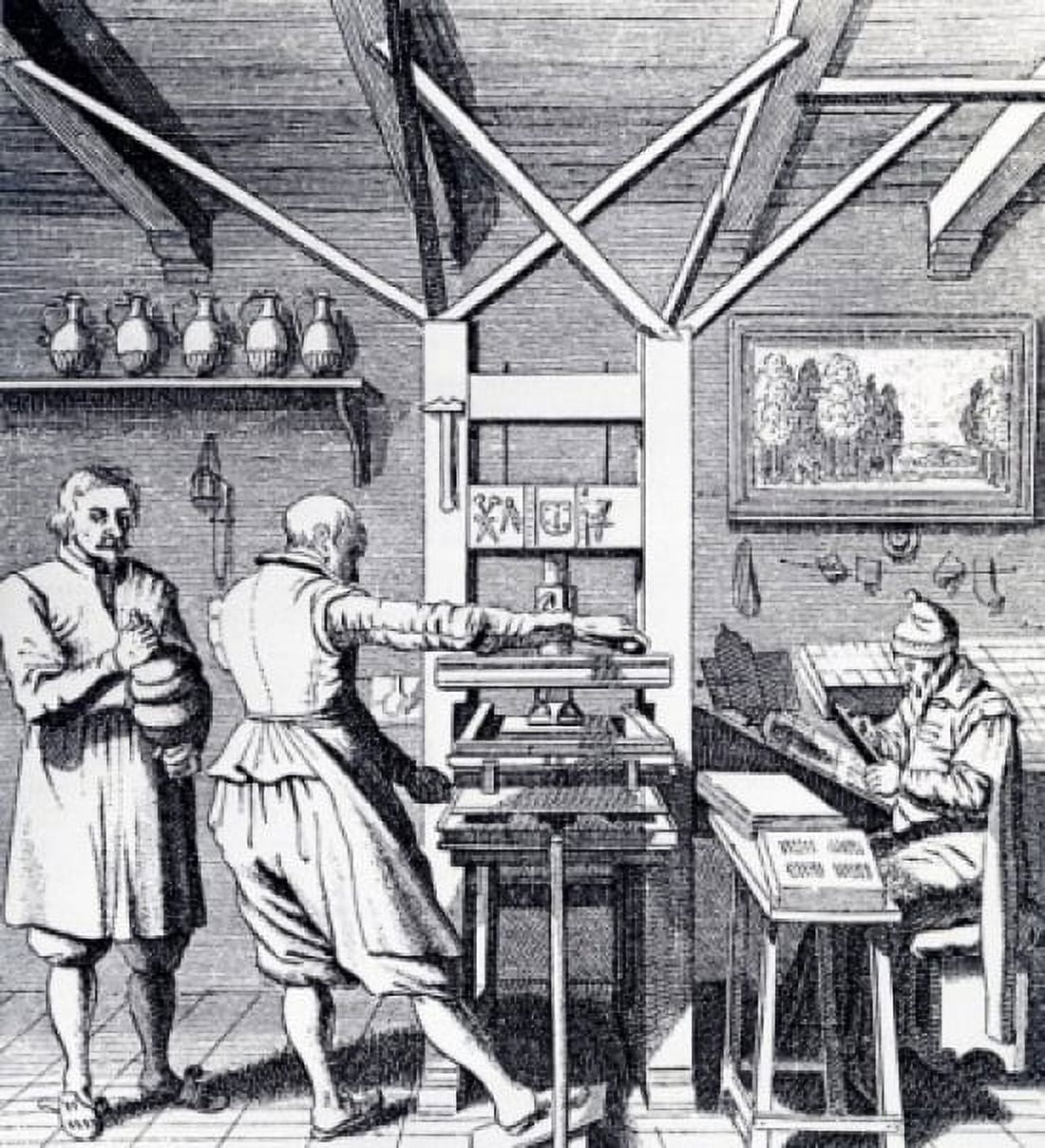 Printing Shop in Holland by artist unknown 15th Century Canvas Art - (24 x 36)