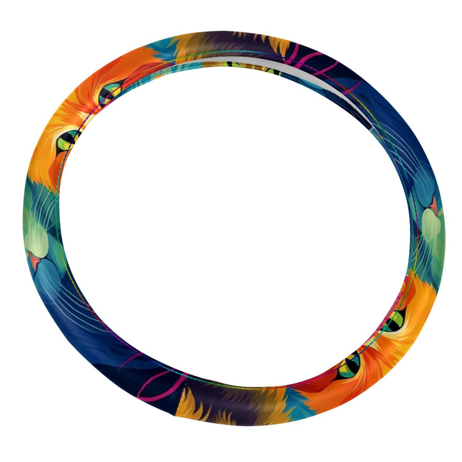 Printing Steering Wheel Cover 14.5 Inch PVC Leather Auto Accessories