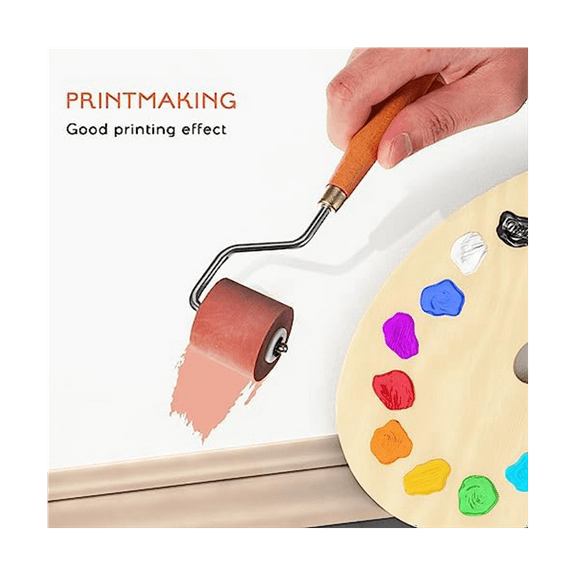 Printmaking Brayer Rubber Brayer Roller Paint Brush Ink Applicator Art Craft Oil Painting Tool for Printmaking (3Pcs)