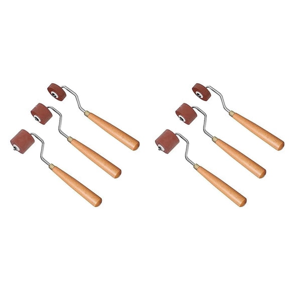 Printmaking Brayer Rubber Brayer Roller Paint Brush Ink Applicator Art Craft Oil Painting Tool for Printmaking (6Pcs)