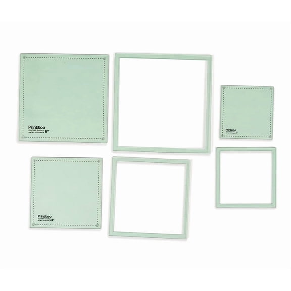Printtoo 3-Piece Rectangle Quilting Template Set, 2mm Acrylic Reusable 3", 4" & 5" Shape Guides for Sewing, Patchwork, Fabric Cutting, Applique, Scrapbooking and DIY Craft Projects