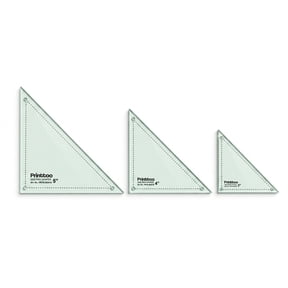 Printtoo 90 Degree Right Triangle Quilting Template Set, 2 mm Acrylic Quilt Patchwork Rulers in 3 4 5 Inch Sizes for Half Square Triangle Blocks Fabric Cutting Sewing DIY Craft Pattern Making