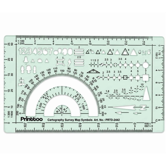 Printtoo Acrylic Survey Mapping Template for Cartography Drawing Tool