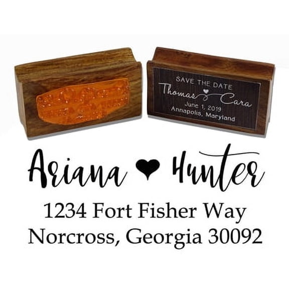 Printtoo Address Return Love Monogram Wedding Invitation Wood Mounted Rubber Stamp Gift