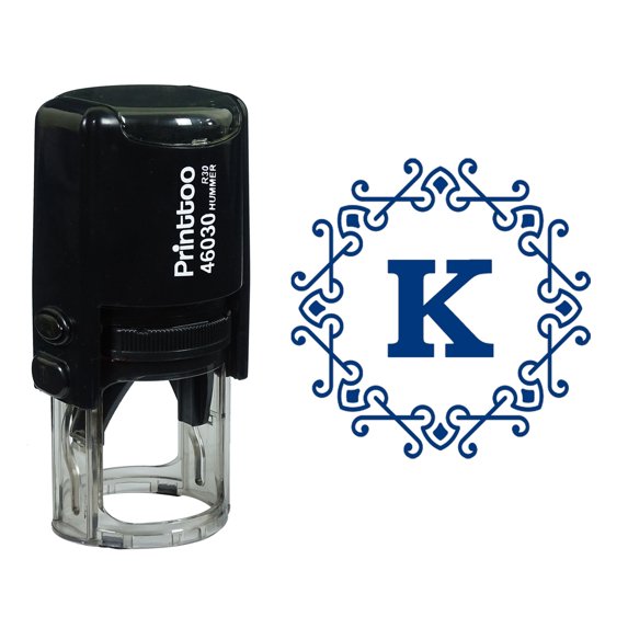 Printtoo Alphabet K Monogram Octagon Celtic Swirl Frame Self Inking Rubber Stamp Office Stationary