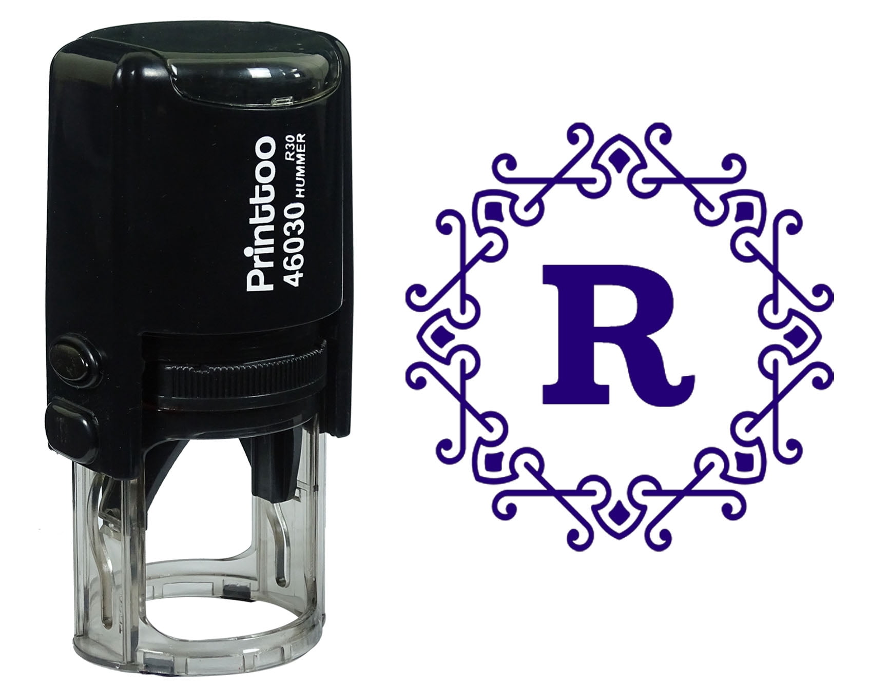 Printtoo Alphabet R Monogram Octagon Celtic Swirl Frame Self Inking ...