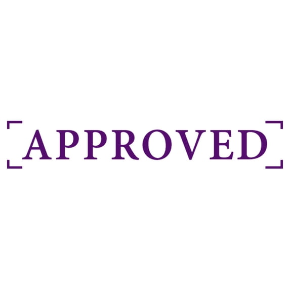 Printtoo Approved Self Inking Rubber Stamp Pre-Inked Office Stamp- Home Office Business Stationery, Purple- 42 x 9 mm