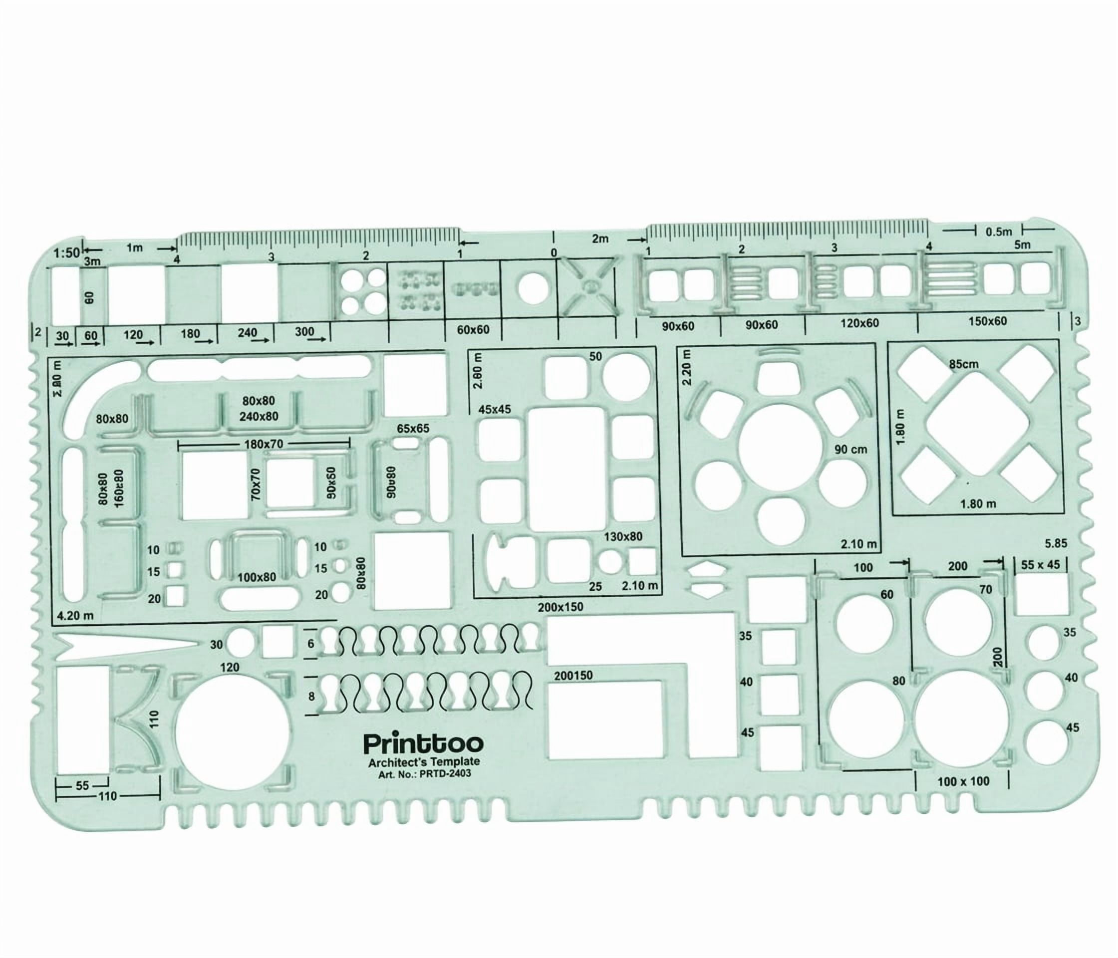 Printtoo Architects Template Stencil for Floor Plan Drawing, Interior ...