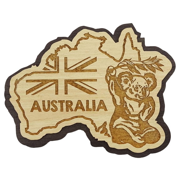 Printtoo Australia Engraved Wooden Fridge Magnet Souvenir Gift
