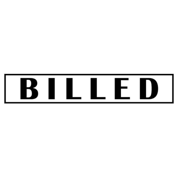 Printtoo Billed Self Inking Rubber Stamp Pre-Inked Office Stamp- Home Office Business Stationery, Black- 42 x 9 mm