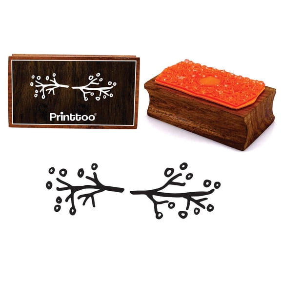Printtoo Branches Border Design Rectangular Wooden Rubber Stamp Block Scrap-Booking