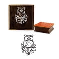 thumbnail image 1 of Printtoo Brown Wooden Rubber Stamp Owl Pattern Square Craft Textile Stamps-3 x 3 Inches, 1 of 1