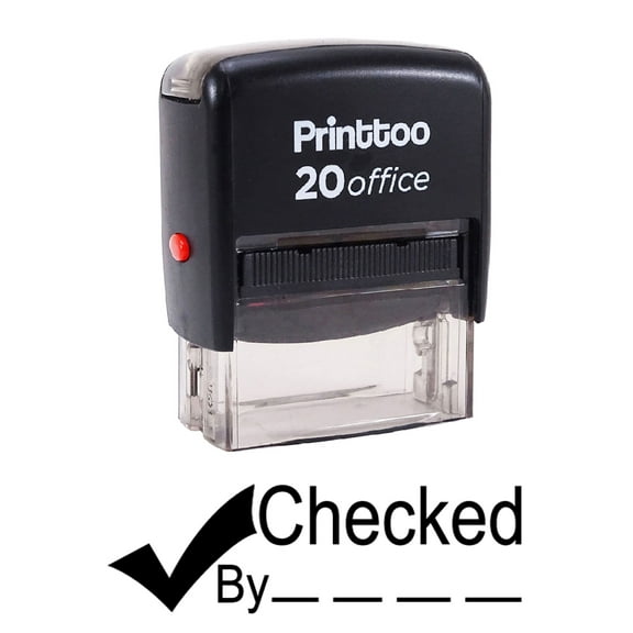 Printtoo CHECKED BY Self Inking Rubber Stamp Office Stationary Custom Stamp-Black