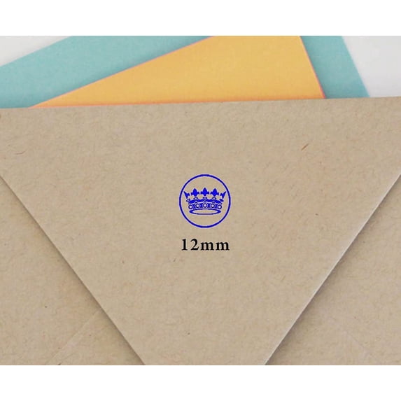 Printtoo CROWN DESIGNSelf Inking Mini Rubber Stamp Colop Round Decorative Teachers Stamps 12mm
