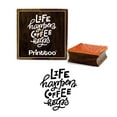 thumbnail image 1 of Printtoo Card Print Life Happens Coffee Helps Quote Square Wooden Rubber Stamp-5 x 5 Inches, 1 of 2