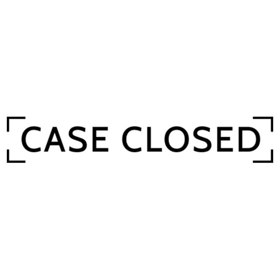 Printtoo Case Closed Self Inking Rubber Stamp Pre-Inked Office Stamp- Home Office Business Stationery, Black- 42 x 9 mm