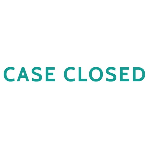 Printtoo Case Closed Self Inking Rubber Stamp Pre-Inked Office Stamp- Home Office Business Stationery, Green- 42 x 9 mm