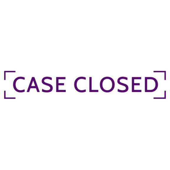 Printtoo Case Closed Self Inking Rubber Stamp Pre-Inked Office Stamp- Home Office Business Stationery, Purple- 42 x 9 mm
