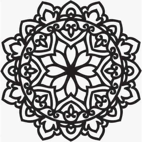Printtoo Christmas Secret Santa Gift Stamp Wooden Rubber Round Floral Mandala Stamps-2 Inch