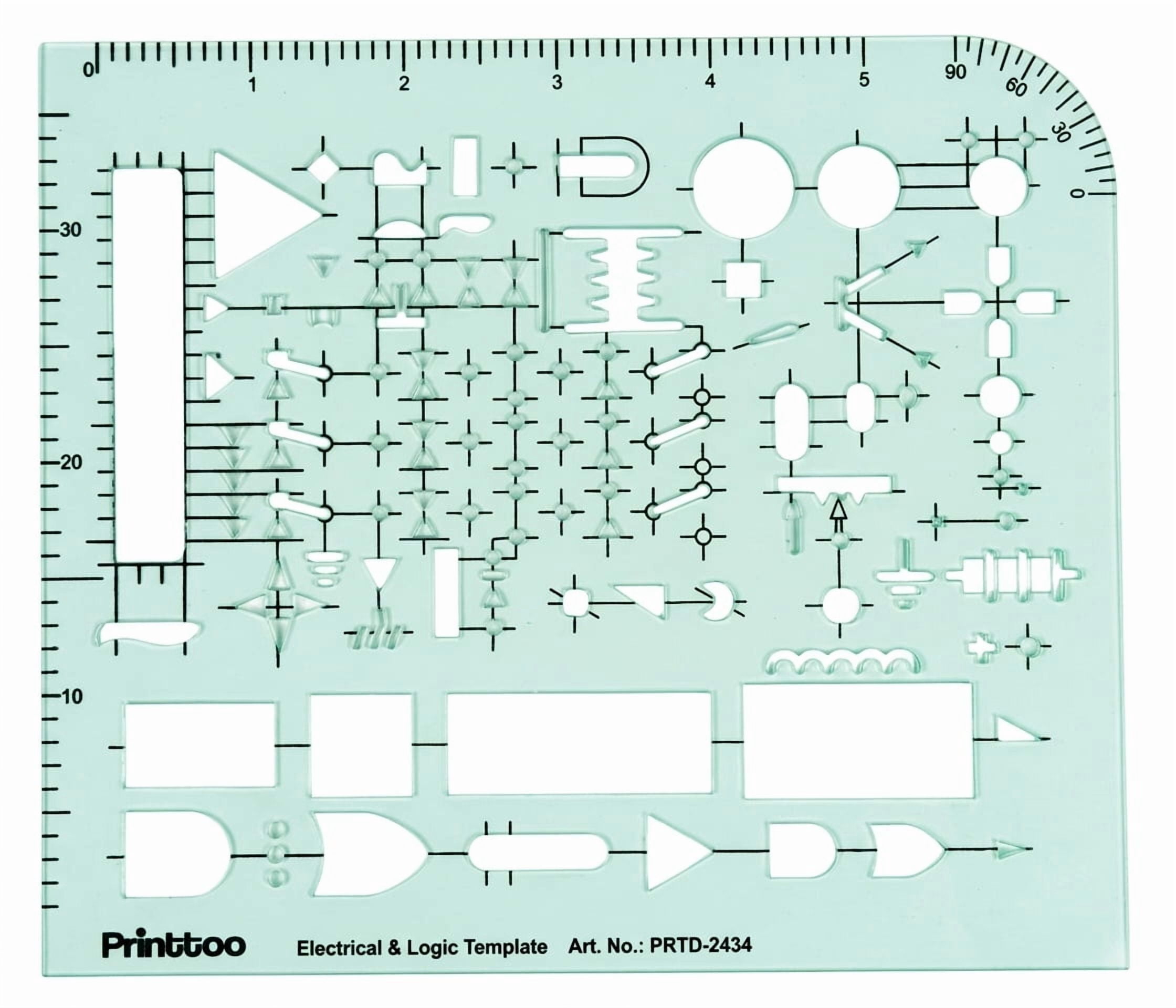 Electrical Design Ruler Printtoo Circuit Diagram Drafting Stencil for Electrical & Logic ...