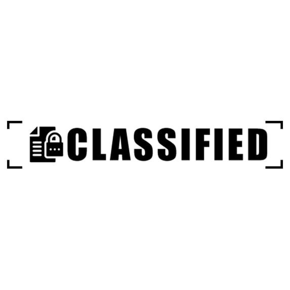 Printtoo Classified Self Inking Rubber Stamp Pre-Inked Office Stamp- Home Office Business Stationery, Black- 42 x 9 mm