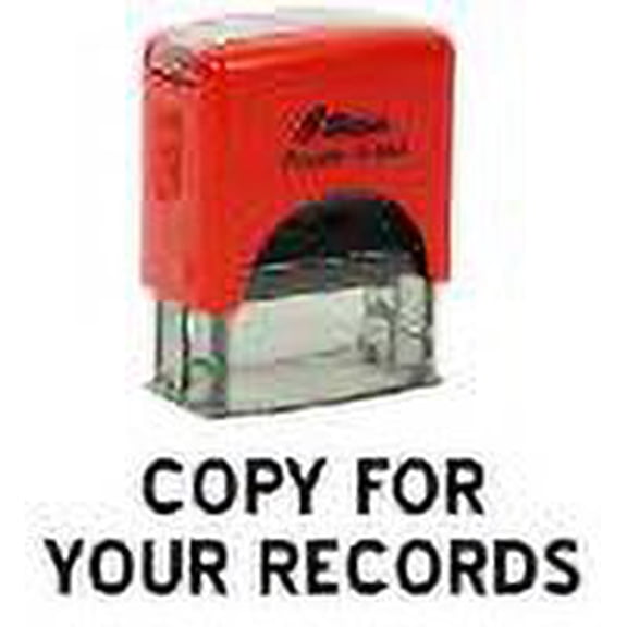 Printtoo Copy For Your Records Self Inking Rubber Stamp Pre,Inked Office Stamp, Home Office Business Stationery, 38 x 14 mm, Black