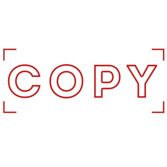 Printtoo Copy Self Inking Rubber Stamp Pre-Inked Office Stamp- Home Office Business Stationery, 47 x 20 mm Red