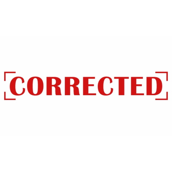 Printtoo Corrected Self Inking Rubber Stamp Pre-Inked Office Stamp- Home Office Business Stationery, Red- 42 x 9 mm