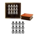 thumbnail image 1 of Printtoo Craft Textile Halloween Skull Crossbones Square Wooden Rubber Stamp-2 Inches, 1 of 1