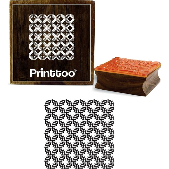 Printtoo Craft Textile Square Celtic Pattern Wooden Rubber Stamp Scrap-booking-5 x 5 Inches