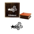 thumbnail image 1 of Printtoo Craft Textile Star with Swirls Design Square Wooden Rubber Stamp Block-4 x 4 Inches, 1 of 2