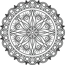 Printtoo Crafting Stamp Floral Mandala Pattern Wooden Round Rubber Stamps Scrap-booking-2 Inch