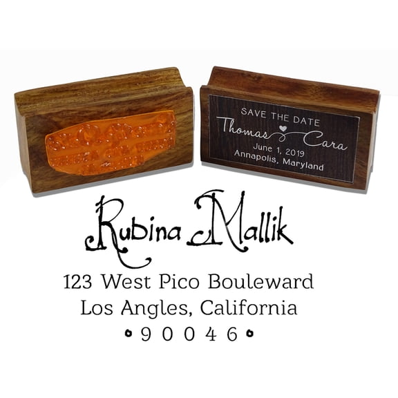 Printtoo Custom Address Wedding Invitation Wood Mounted Rubber Stamp Envelope Seal