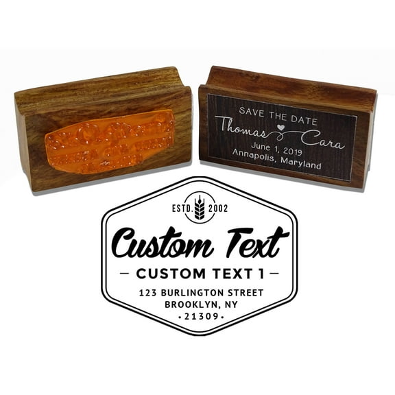 Printtoo Custom Name Address Personalized Business Wood Mounted Rubber Stamp Envelope Seal