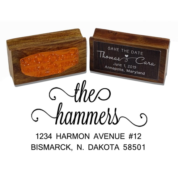 Printtoo Custom Return Address Invitation Personalized Family Address Wood Mounted Rubber Stamp