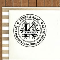 Printtoo Custom Round Initial Monogram Self Inking Rubber Stamp Family Address Personalized Stamper