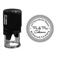 thumbnail image 1 of Printtoo Custom Round Mr Mrs Family Name Personalized Address Return Self Inking Rubber Stamp-Black, 1 of 1