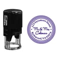 thumbnail image 1 of Printtoo Custom Round Mr Mrs Family Name Personalized Address Return Self Inking Rubber Stamp-Violet, 1 of 1