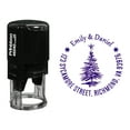 thumbnail image 1 of Printtoo Custom Round Return Address Self Inking Rubber Stamp Christmas Tree Personalized Stamper-Violet, 1 of 4