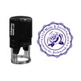 thumbnail image 1 of Printtoo Custom Round Rose Monogram Address Return Personalized Self Inking Rubber Stamp Gift Idea-Violet, 1 of 1