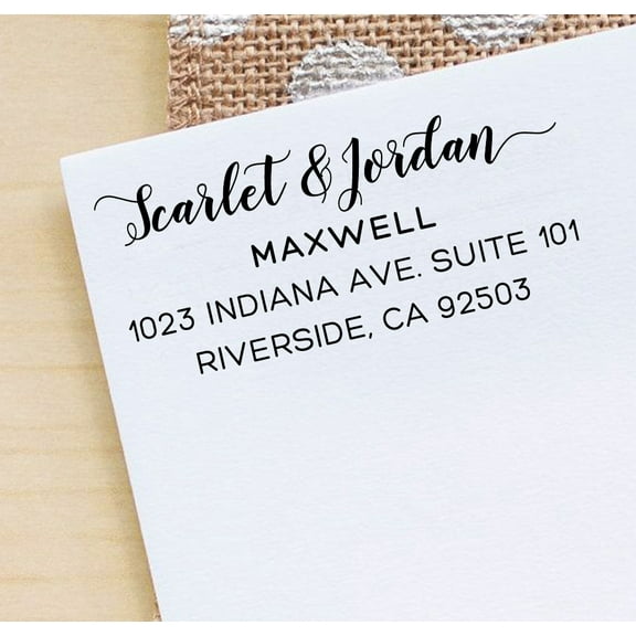 Printtoo Custom Save The Date Rubber Stamp Personalized Calligraphy Return Address Self Inking Stamper