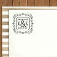 thumbnail image 1 of Printtoo Custom Save The Date Rubber Stamp Self Inking Square Swirl Border Personalized Stamper Idea, 1 of 6