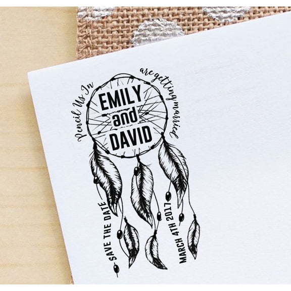 Printtoo Custom Save The Date Wedding Invitation Stamp Personalized Self Inking Rubber Stamp
