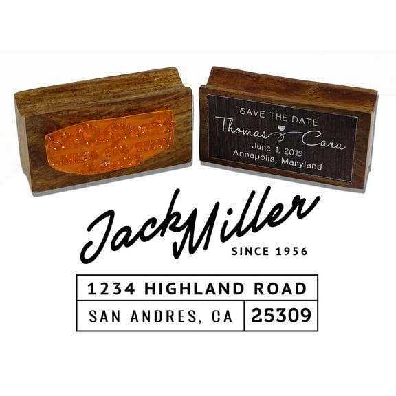 Printtoo Custom Shop Name Business Address Wood Mounted Rubber Stamp Envelope Seal